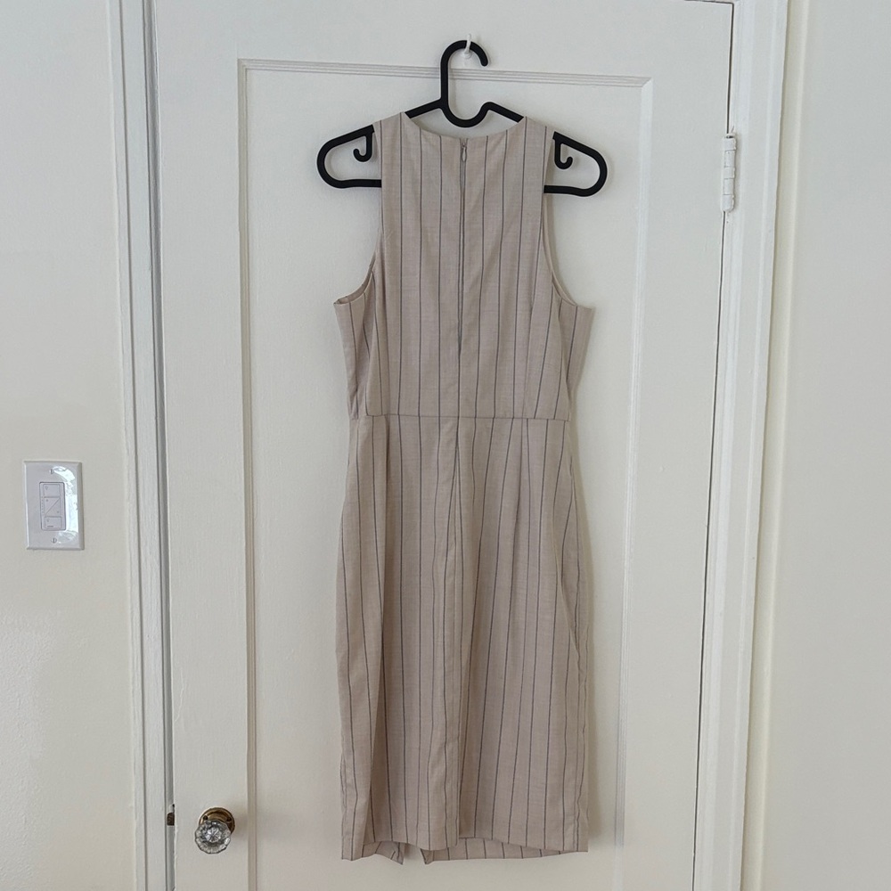 Banana Republic Beige Pinstripe Midi Dress - Picture 4 of 4